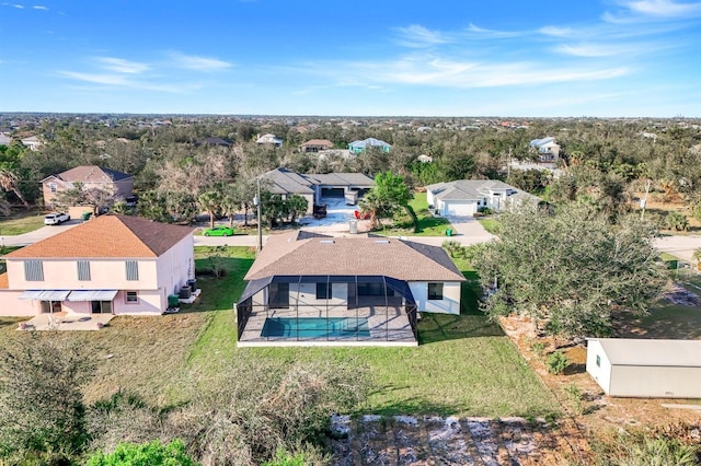 aerial view featuring a residential view