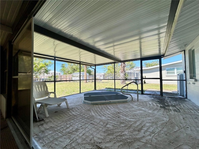 view of unfurnished sunroom