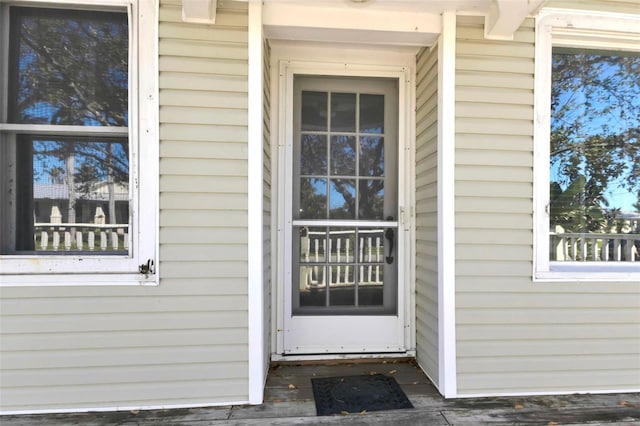 view of doorway to property