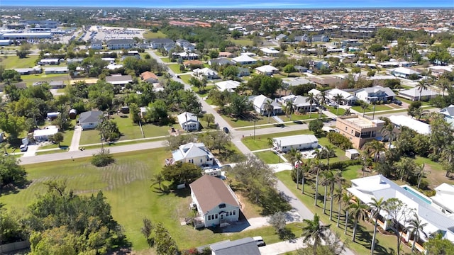 birds eye view of property with a residential view