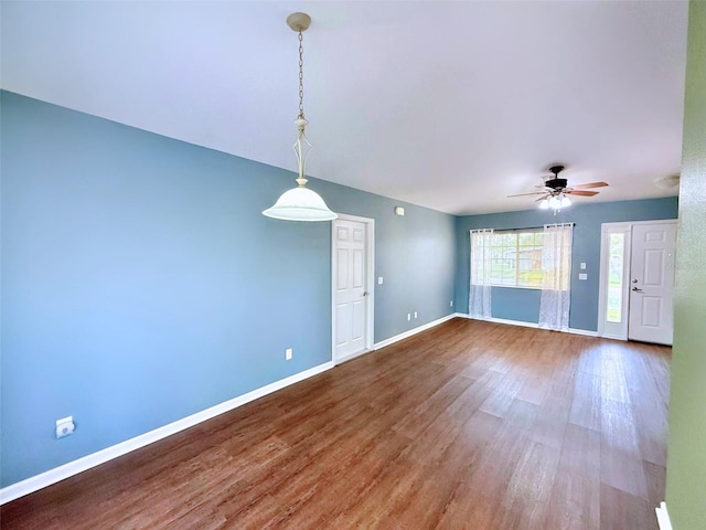 22299 Catherine Ave, Port Charlotte, FL 33952 - spare room with ceiling fan, baseboards, and wood finished floors