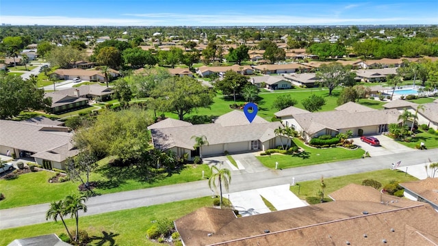 bird's eye view with a residential view