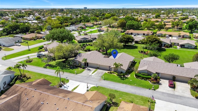 aerial view featuring a residential view