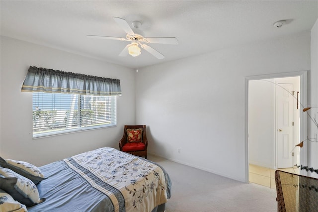 bedroom with carpet and ceiling fan