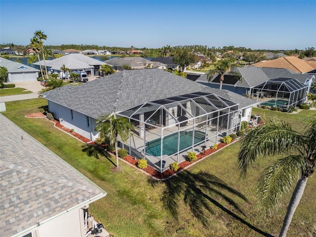 aerial view featuring a residential view