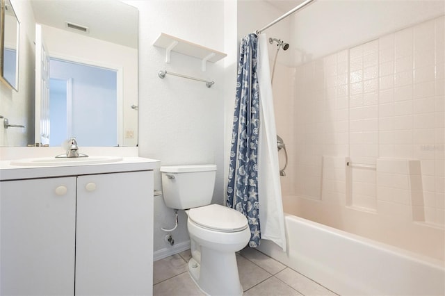3436 Discovery Dr, Punta Gorda, FL 33983 - bathroom with shower / bath combo, vanity, toilet, tile patterned flooring, and visible vents