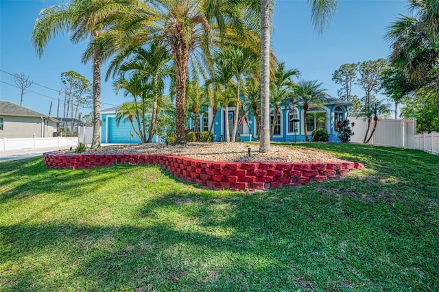 view of yard with fence