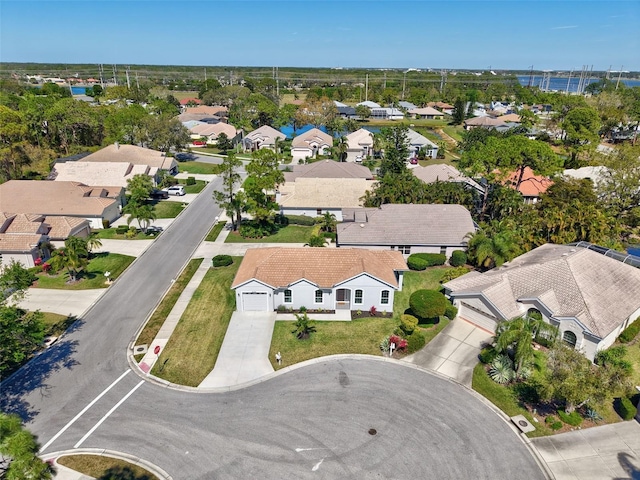 drone / aerial view with a residential view