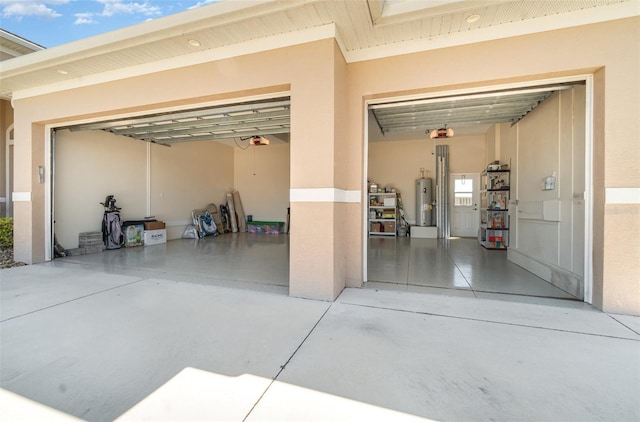 garage with water heater