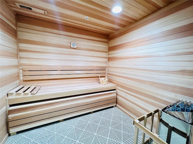 view of sauna