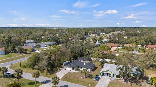 aerial view featuring a forest view