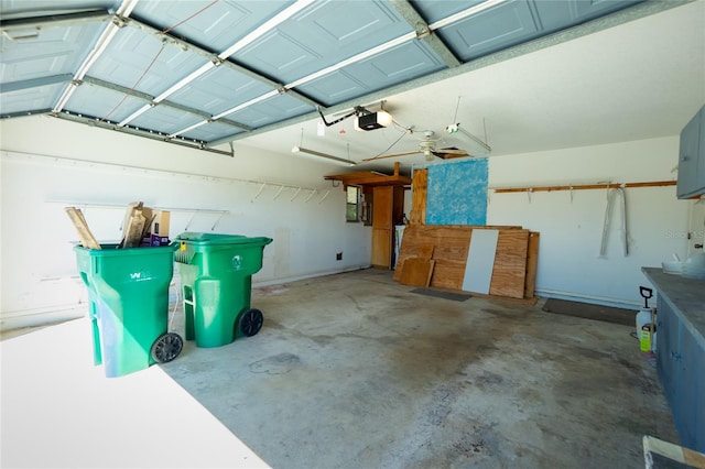 garage featuring a garage door opener