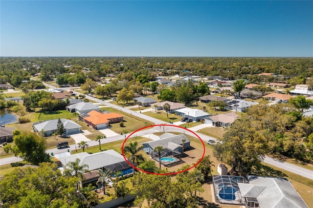 aerial view with a residential view