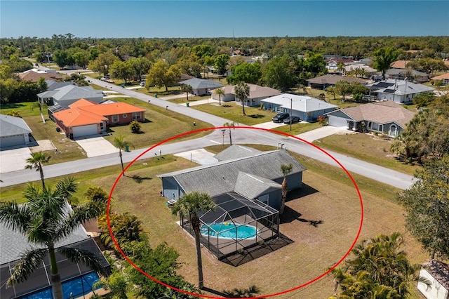 aerial view featuring a residential view