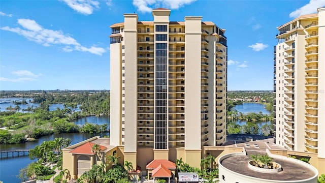 view of property with a water view