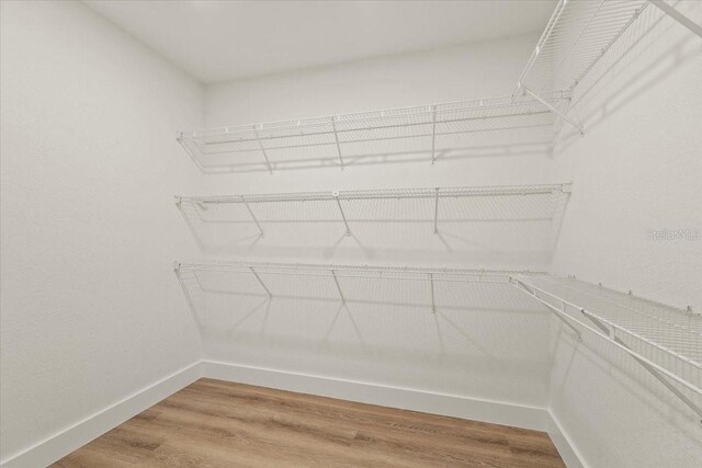 spacious closet with light wood-style floors