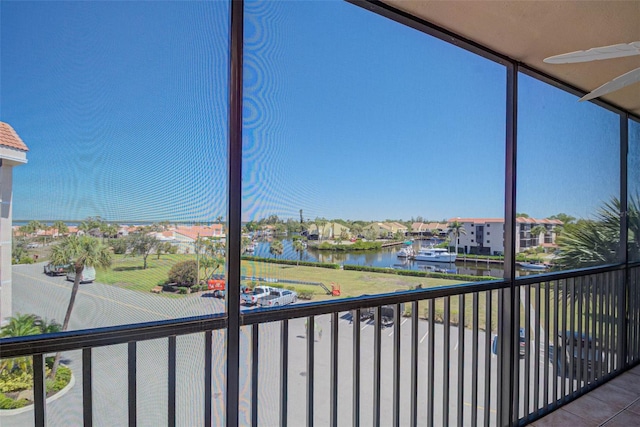 balcony with a water view