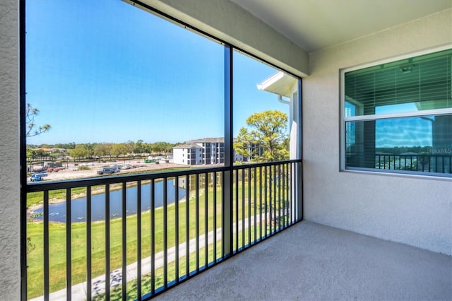 balcony with a water view