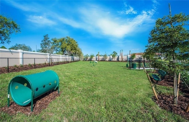 view of yard with fence