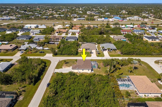 bird's eye view with a residential view