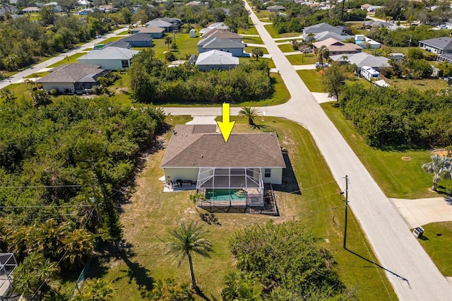 aerial view with a residential view