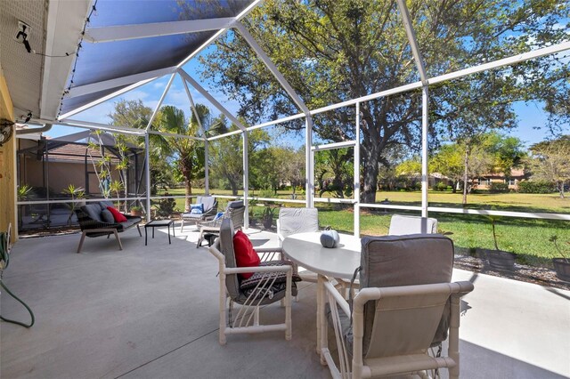 view of sunroom