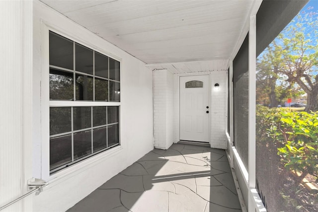 view of unfurnished sunroom