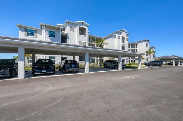 view of covered parking lot