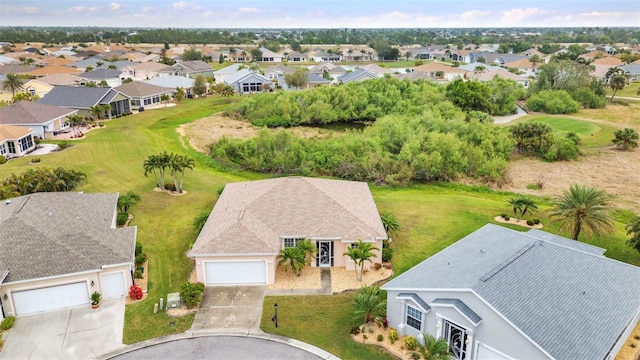 aerial view with a residential view