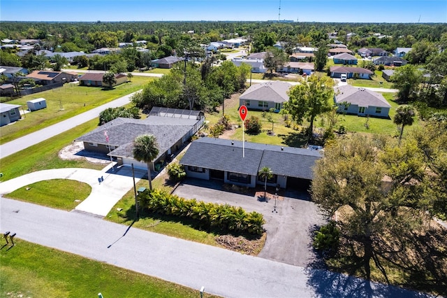 aerial view featuring a residential view