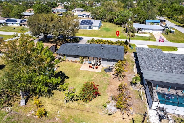 aerial view with a residential view