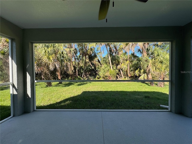 unfurnished sunroom with a wealth of natural light