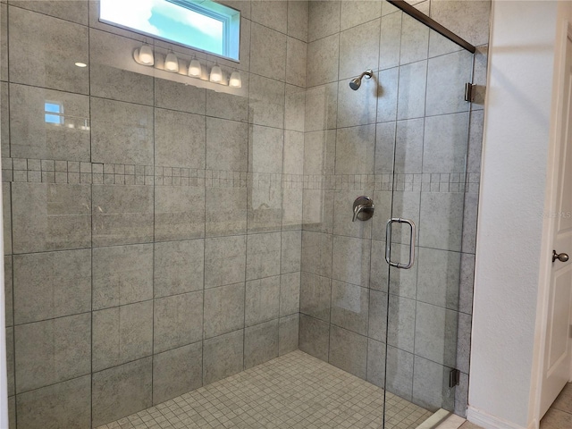 full bathroom featuring a stall shower