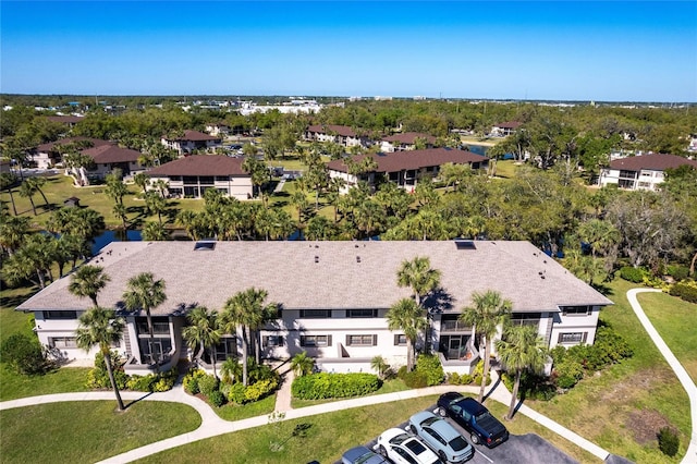 aerial view with a residential view