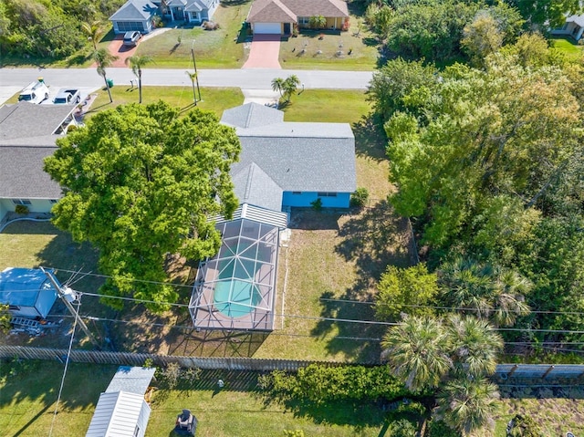 aerial view with a residential view