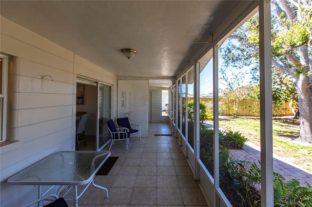 view of sunroom