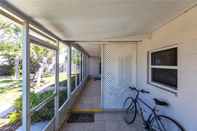 view of unfurnished sunroom