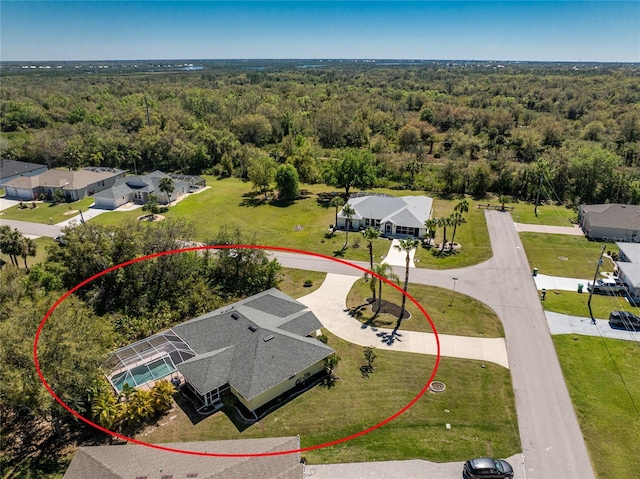 aerial view with a view of trees