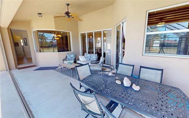 569 Royal Poinciana, Punta Gorda, FL 33955 - view of patio / terrace with outdoor dining space and ceiling fan