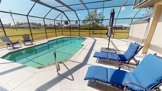 569 Royal Poinciana, Punta Gorda, FL 33955 - outdoor pool featuring a lanai, a yard, and a patio