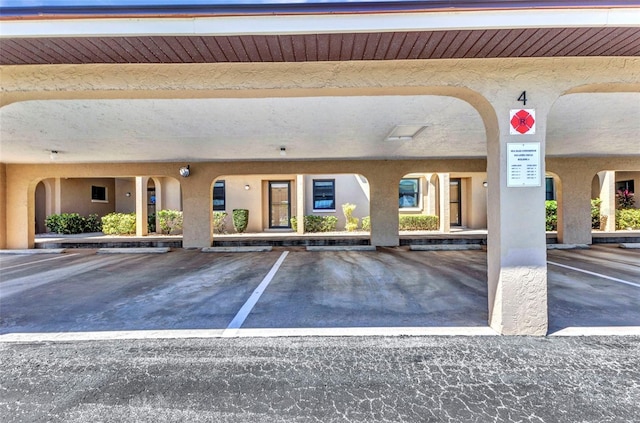 view of covered parking lot