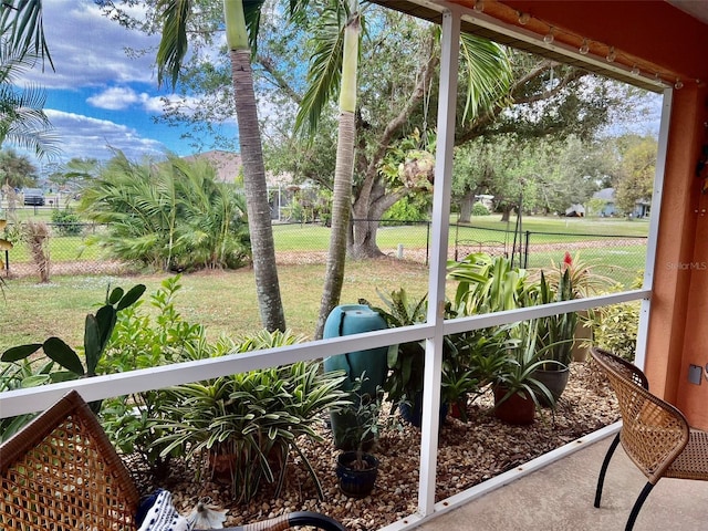 view of sunroom