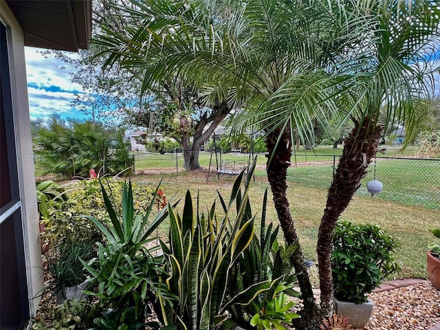 view of yard with fence