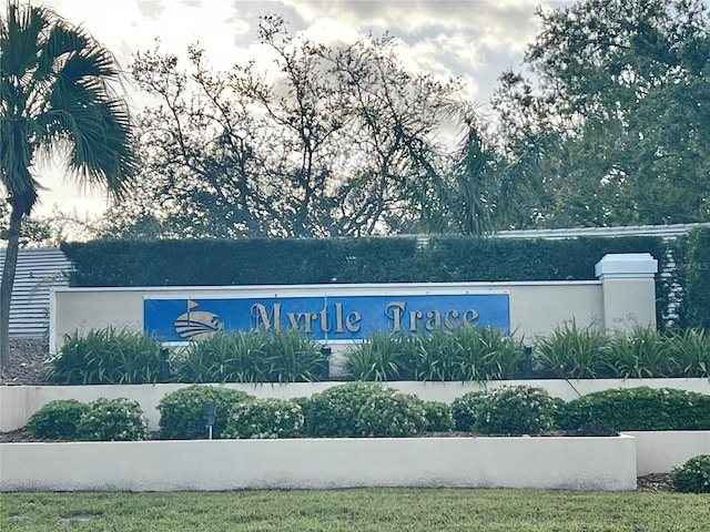 view of community sign