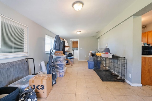 interior space featuring visible vents and washer / clothes dryer