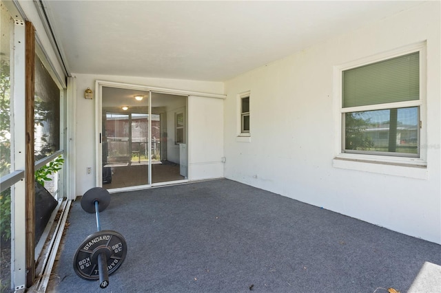 view of unfurnished sunroom