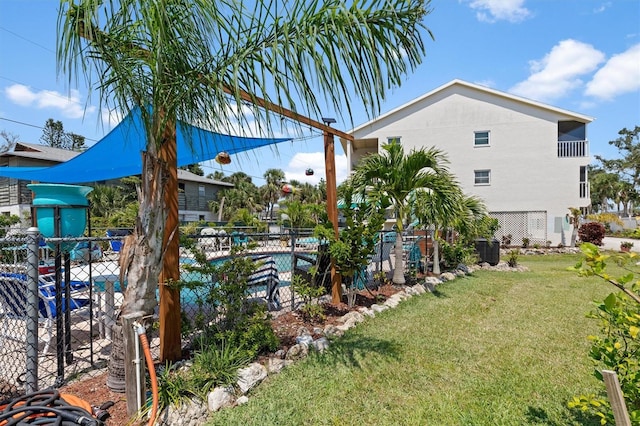 view of yard with fence