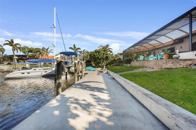 1111 San Mateo Dr, Punta Gorda, FL 33950 - dock area featuring a yard