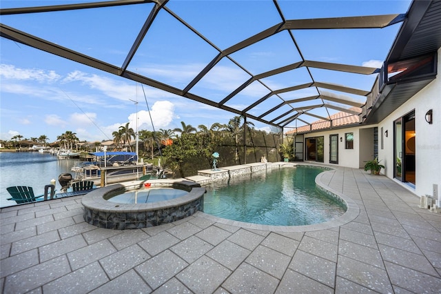 1111 San Mateo Dr, Punta Gorda, FL 33950 - view of pool with a lanai, a patio area, and a pool with connected hot tub