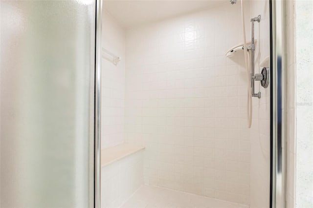 bathroom featuring a shower stall